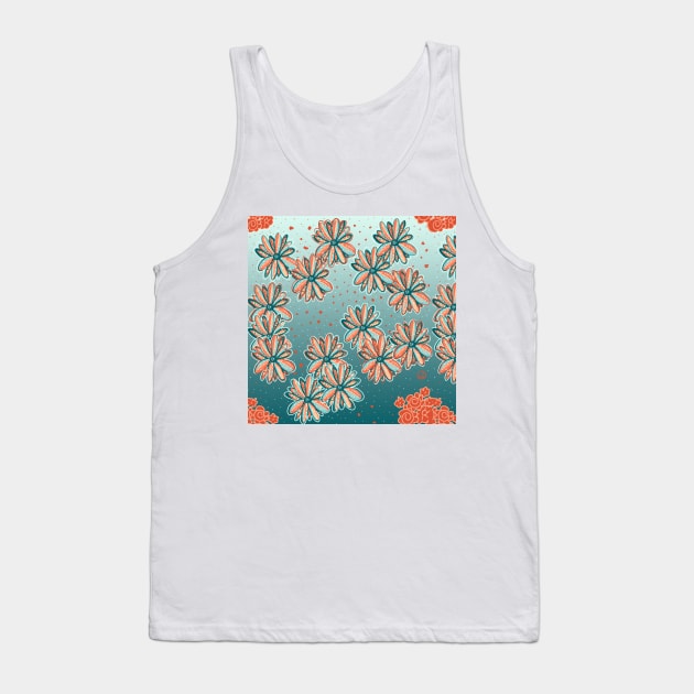 orange blossom pattern by Lisa Casineau Tank Top by LisaCasineau